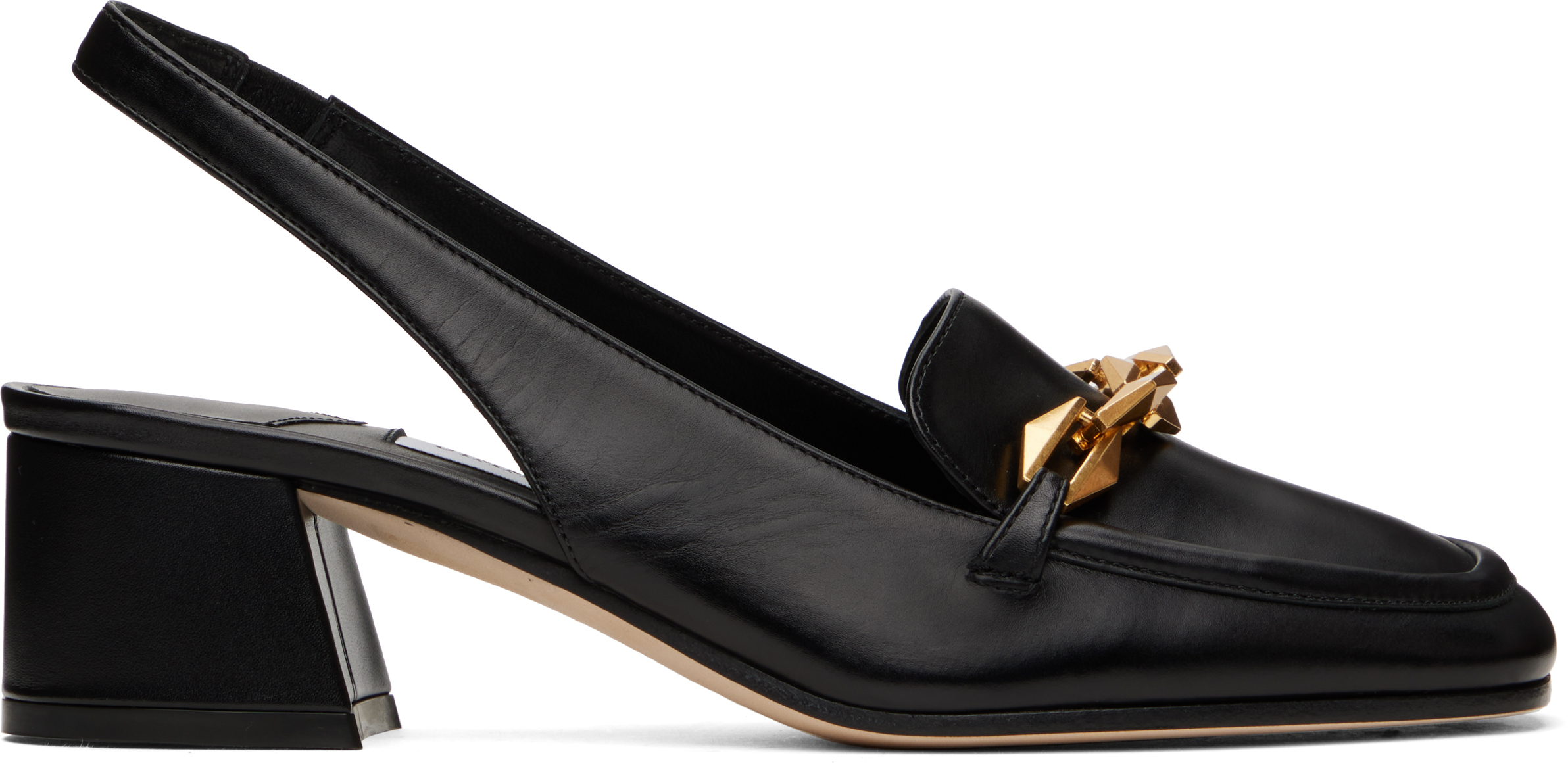 Jimmy Choo: Black Diamond Tilda Sling Back 45 Heels | SSENSE