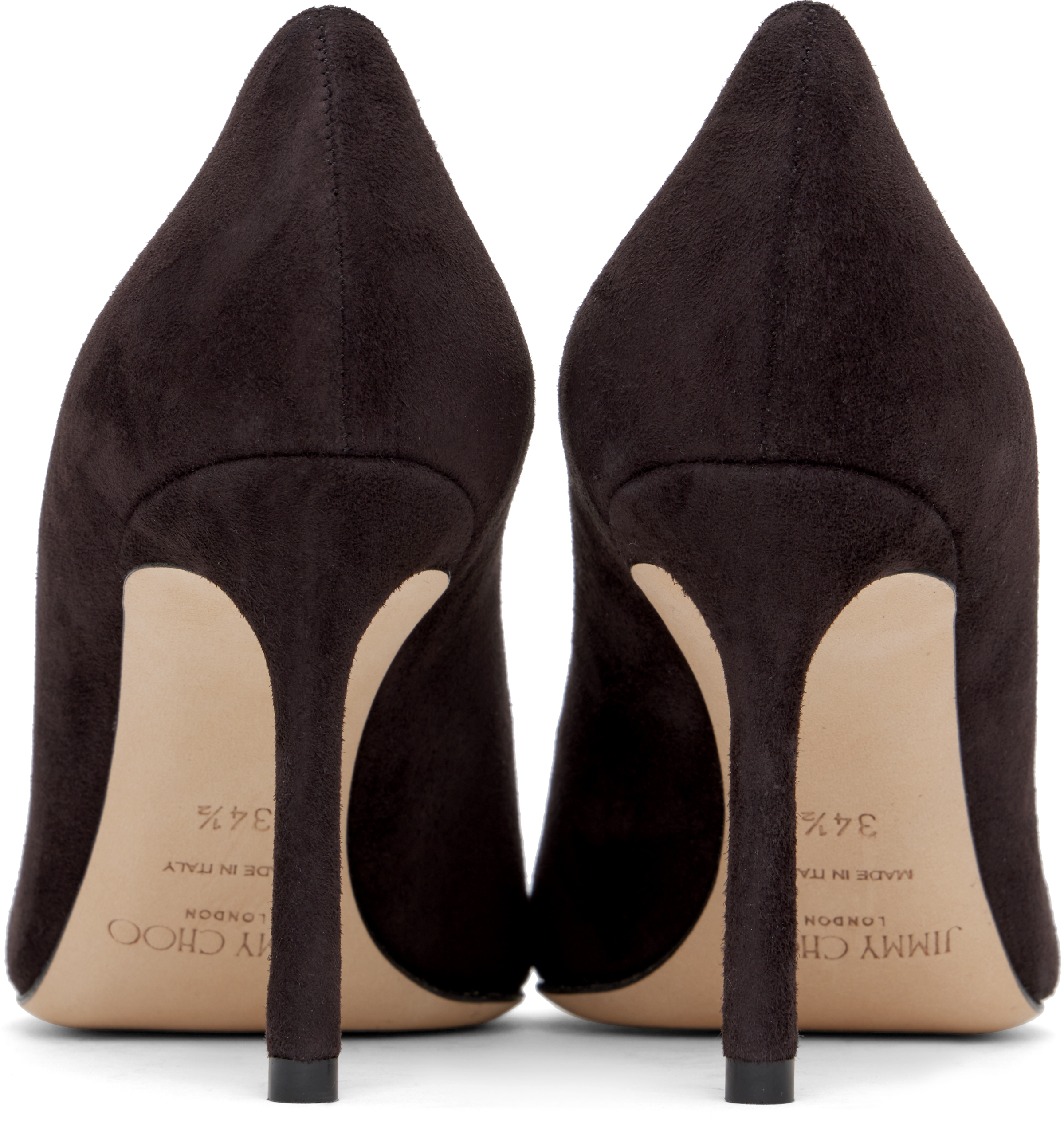 Jimmy Choo Brown Romy 85 Heels In Coffee