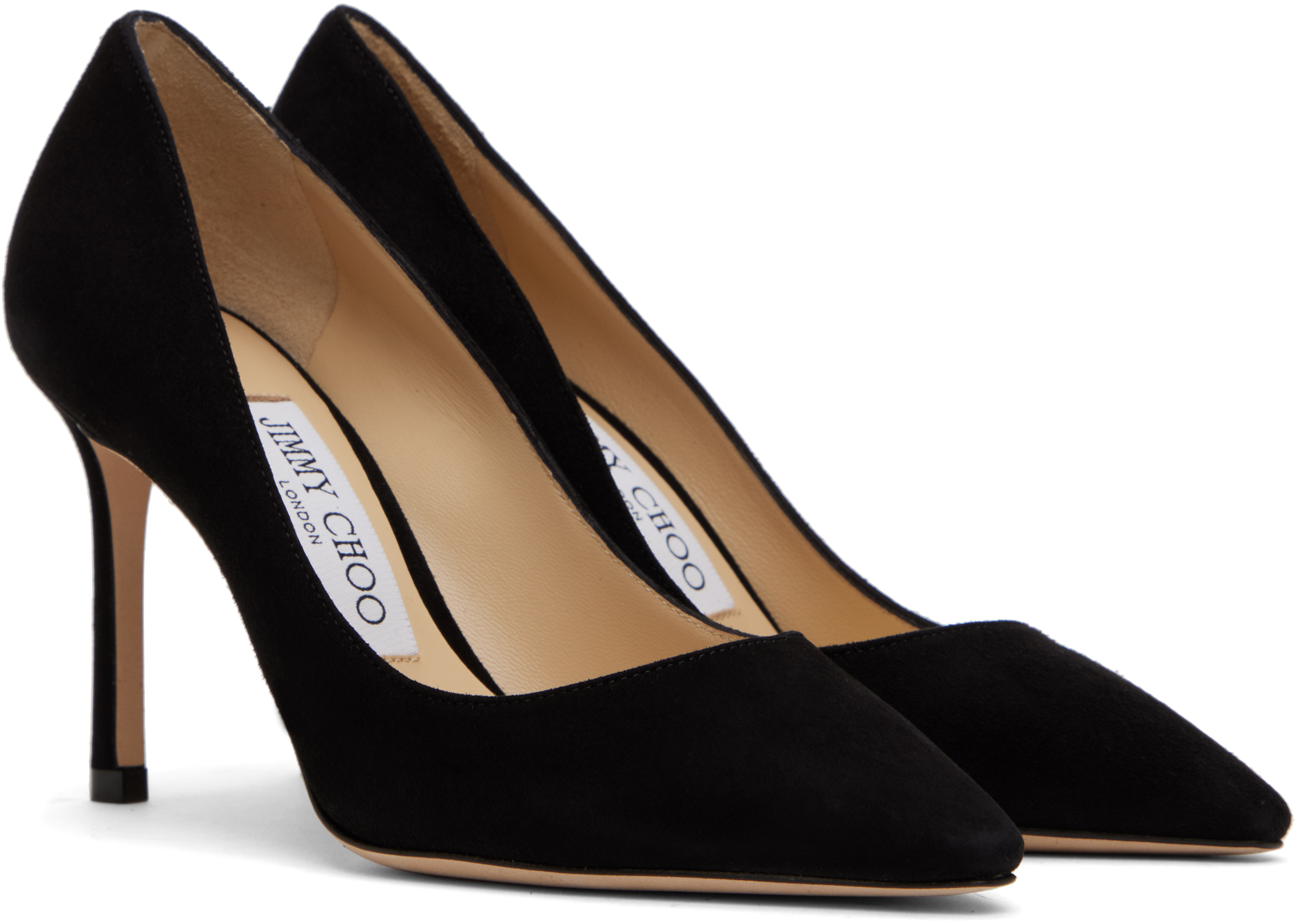 Jimmy Choo Romy 85 Spitze Pumps Aus Schwarzem Leder Mit Eidechsen-print In Black