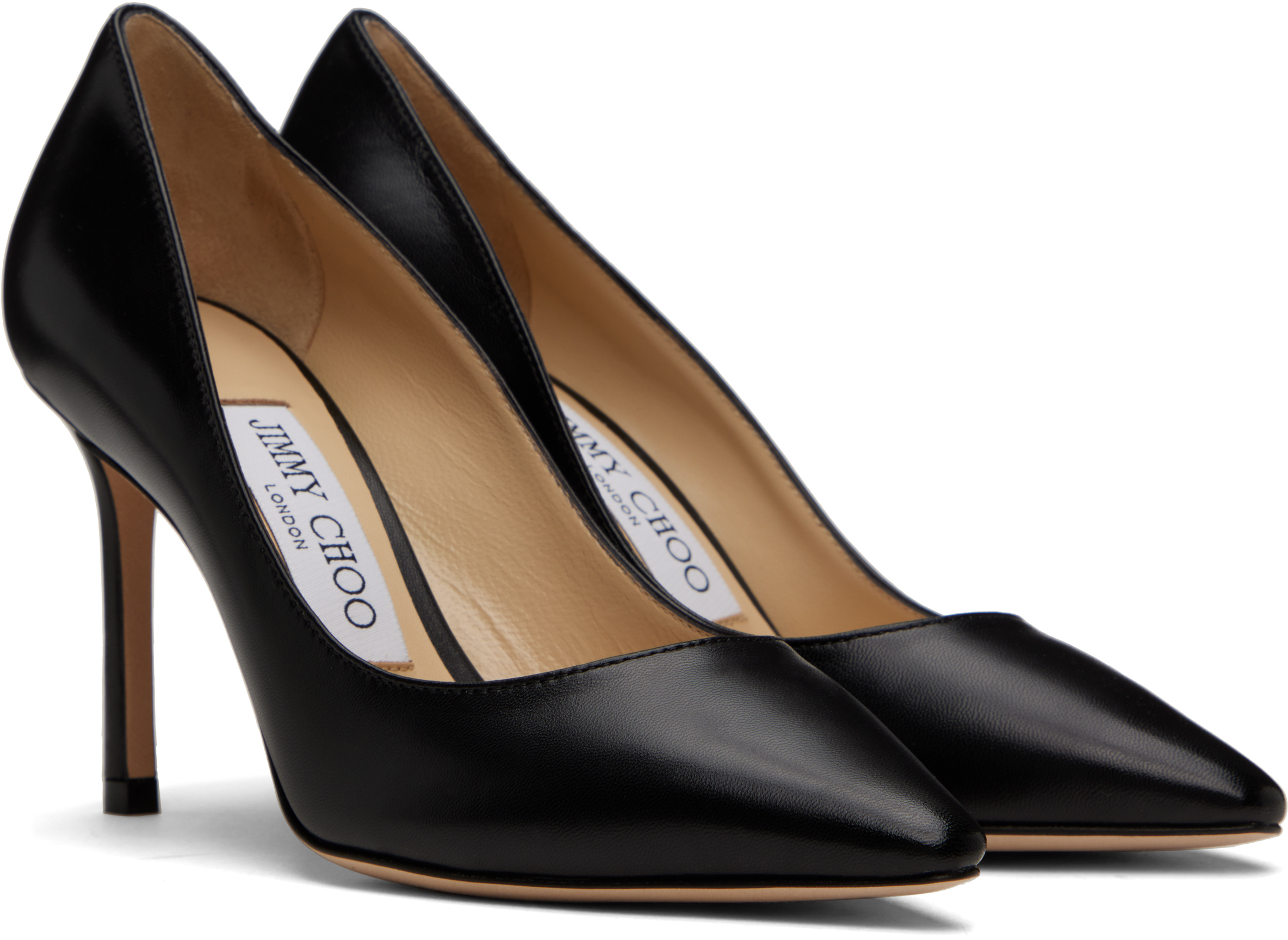 Jimmy Choo Womens Black Romy 85 Leather Courts In Black