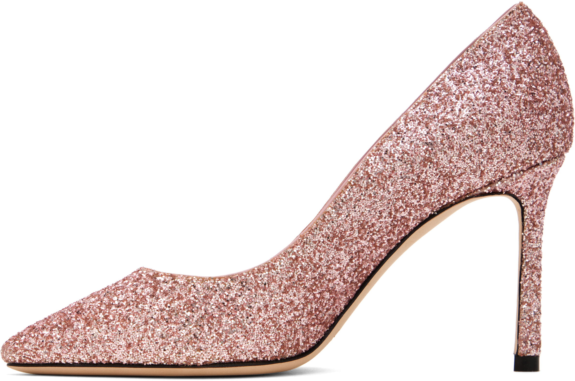 Jimmy Choo Ssense Exclusive Pink Romy 85 Heels In Rose