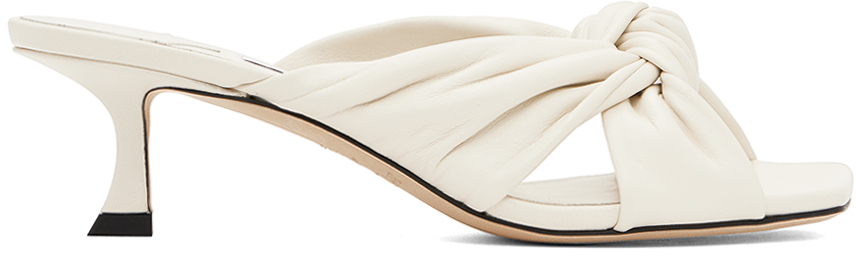 【関税込み】Jimmy Choo ホワイト Avenue 50 サンダル Avenue 50 leather sandals in white - Jimmy Choo | Mytheresa