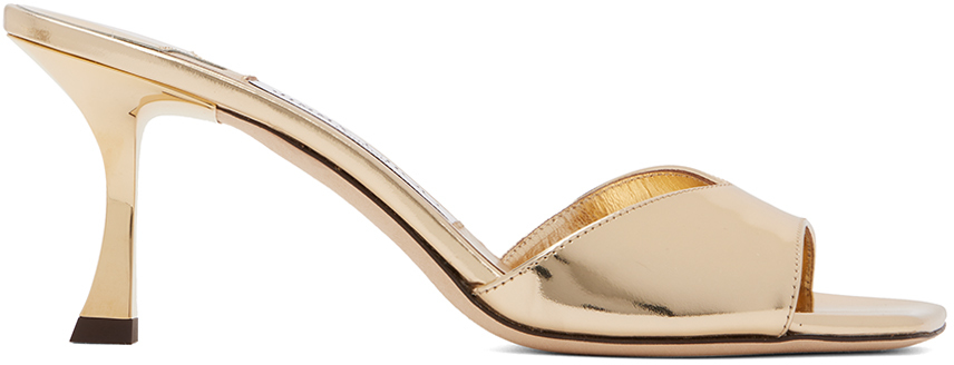 Shop Jimmy Choo Gold Skye 70 Heeled Sandals