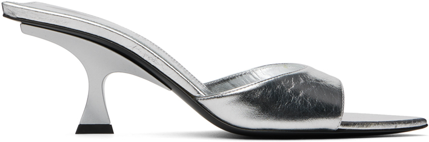 THE ATTICO 'Bes' mules ジアティコ ミュール Silver Bes Mules by The Attico on Sale