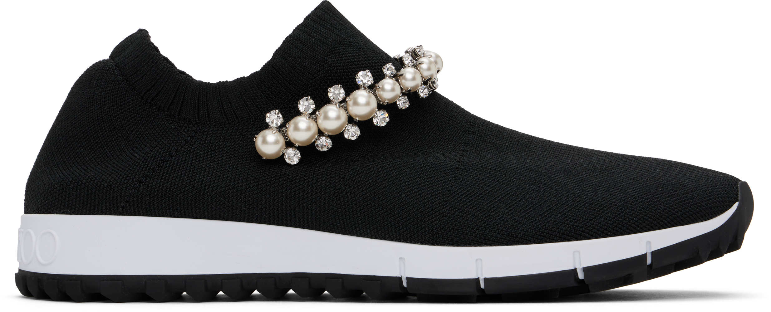 Shop Jimmy Choo Black Verona Sneakers In Black/white