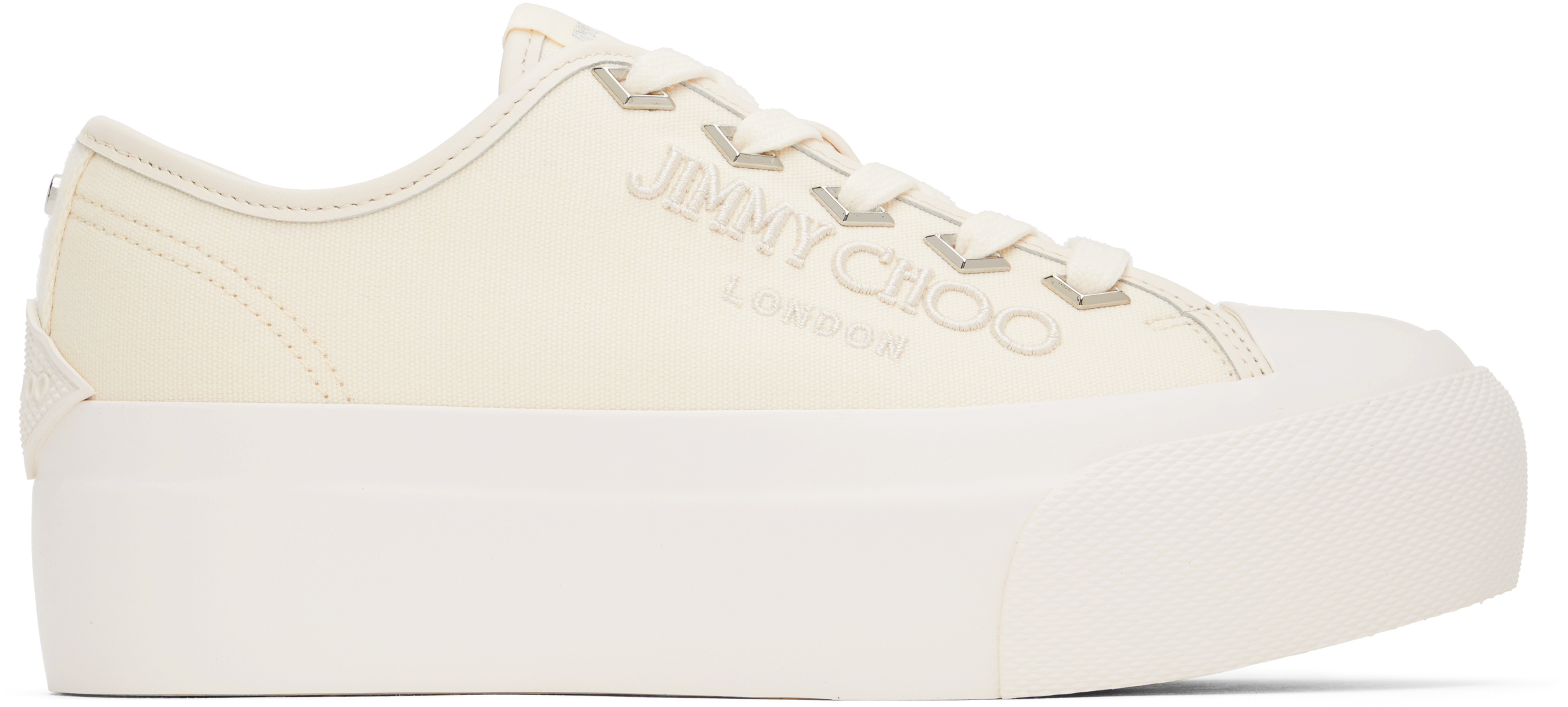 Shop Jimmy Choo Off-white Palma Maxi/f Sneakers In X Latte/latte