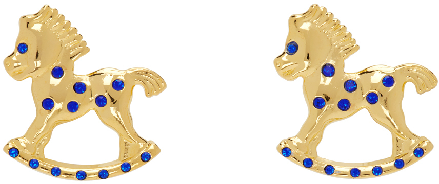 Gold Rocking Horse Earrings