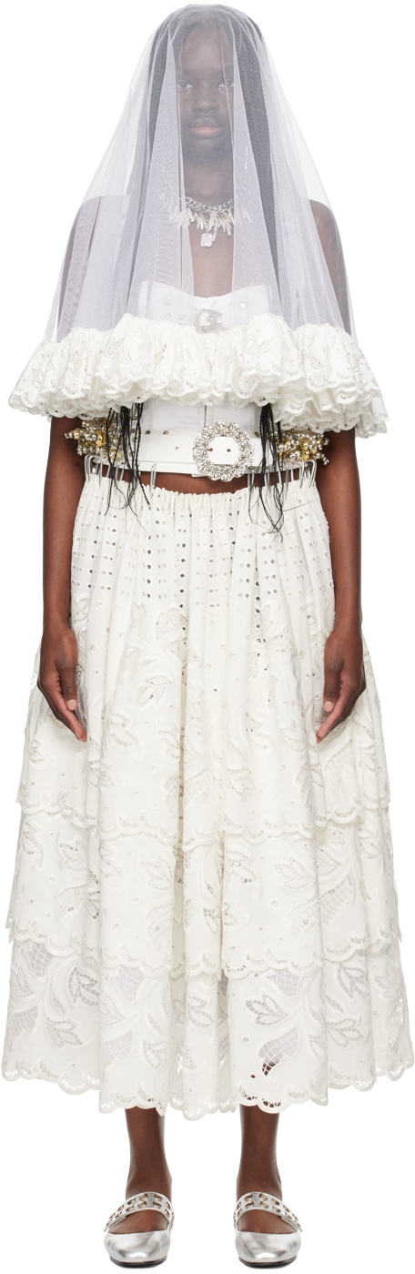 Shop Chopova Lowena Ssense Exclusive White Beaded Carabiner Maxi Dress