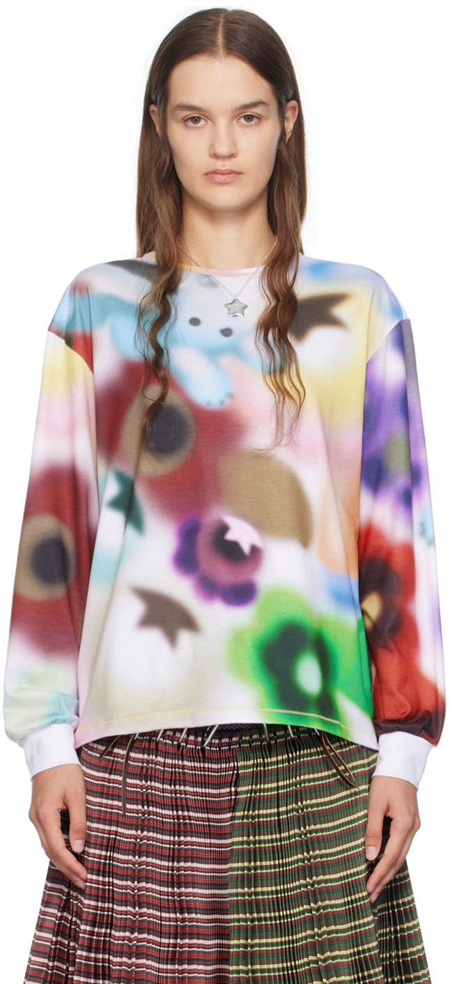 Shop Chopova Lowena Multicolor Airbrush Bunny Long Sleeve T-shirt