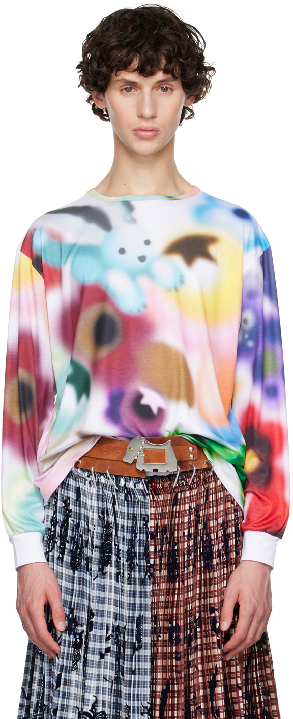 Multicolor Airbrush Bunny Long Sleeve T-Shirt