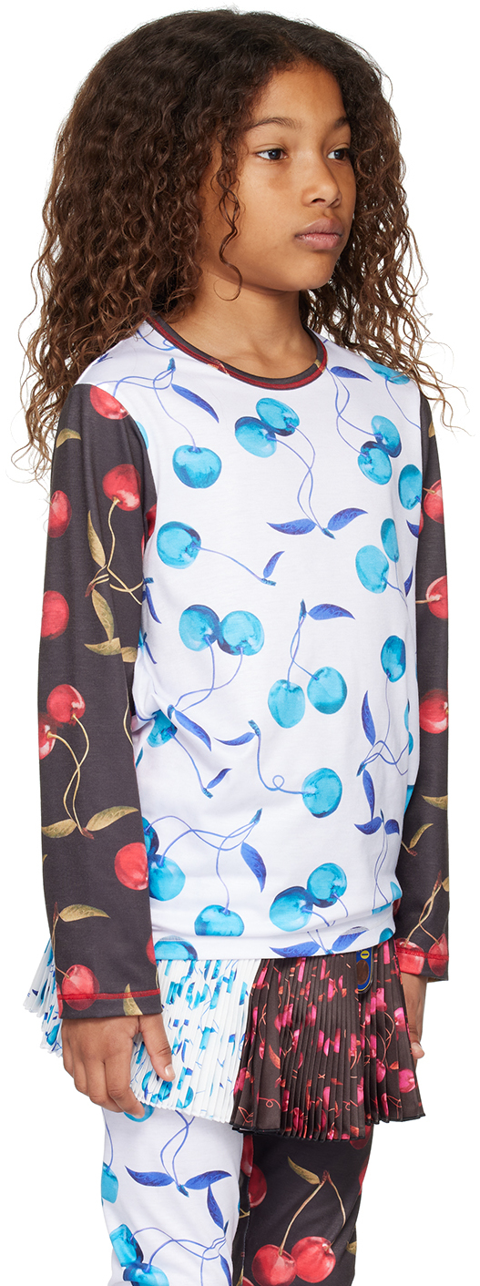 Shop Chopova Lowena Ssense Exclusive Kids White & Black Cherry Long Sleeve T-shirt In Multi