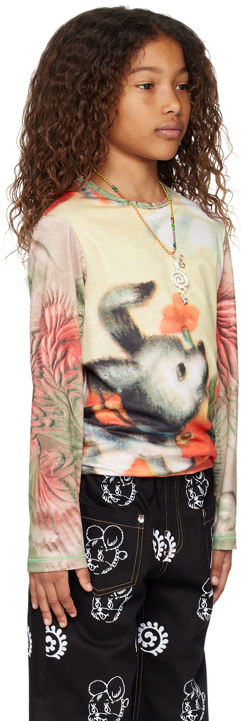 Shop Chopova Lowena Ssense Exclusive Kids Multicolor Flower Pup Long Sleeve T-shirt