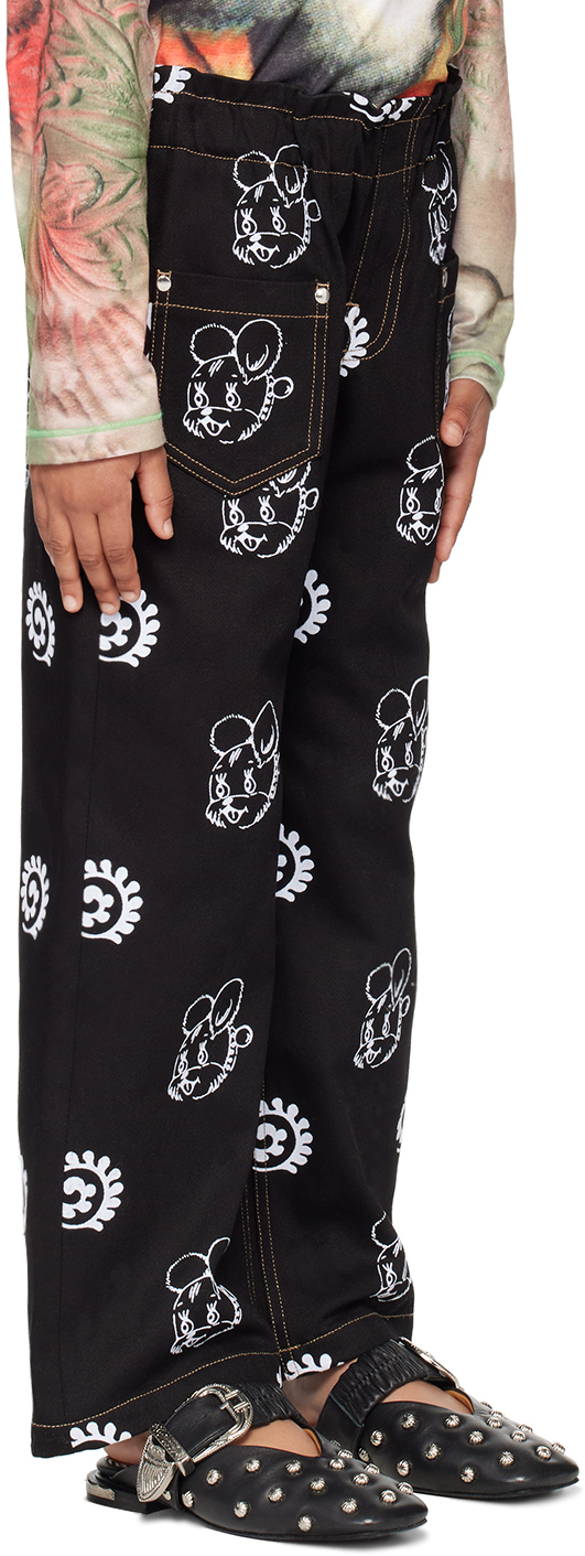 CHOPOVA LOWENA SSENSE EXCLUSIVE KIDS BLACK MOUSE PUPPY JEANS