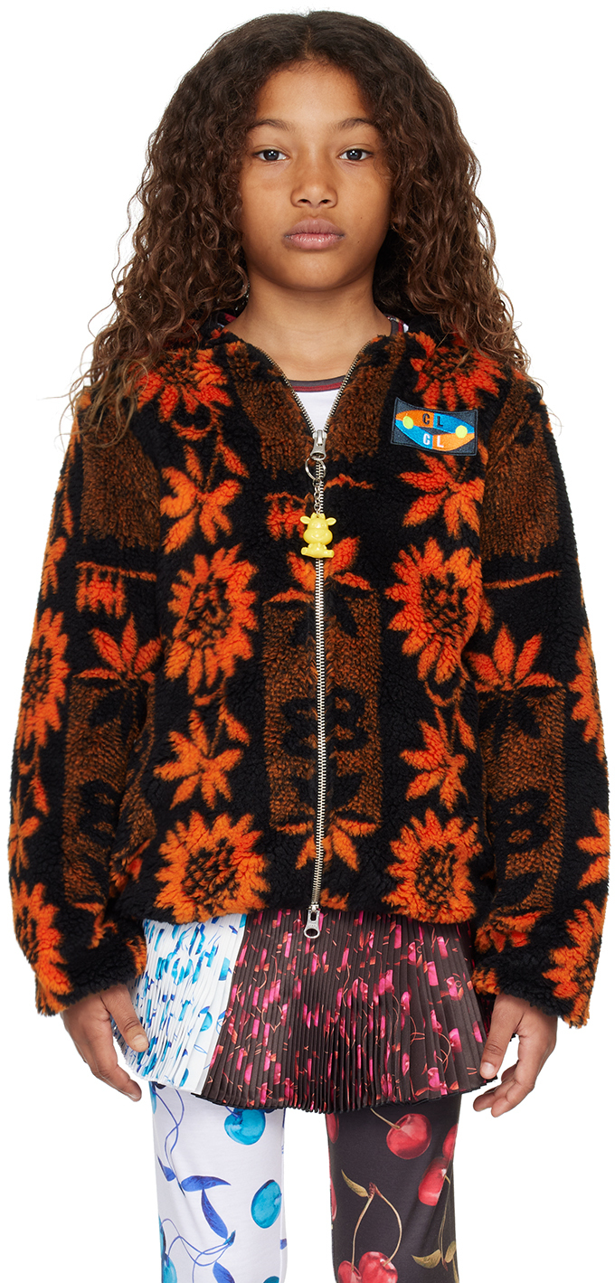 Chopova Lowena Ssense Exclusive Kids Orange & Black Sunflower Hoodie