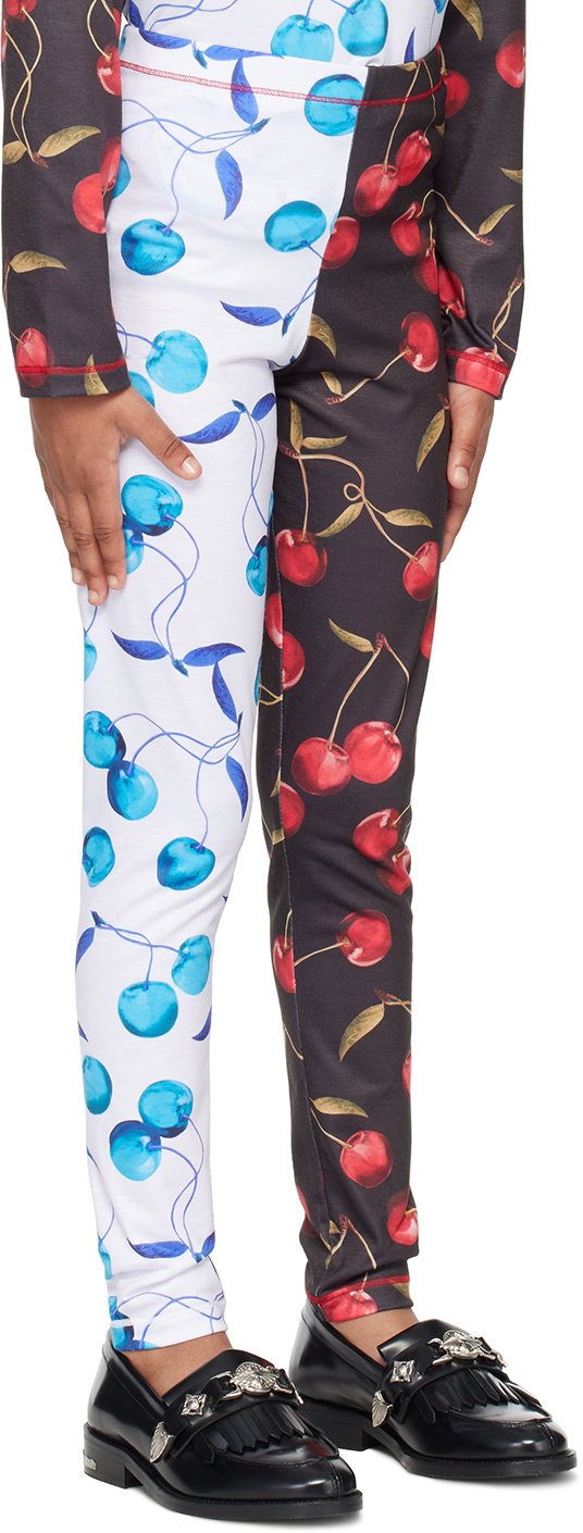 CHOPOVA LOWENA SSENSE EXCLUSIVE KIDS WHITE & BLACK CHERRY LEGGINGS