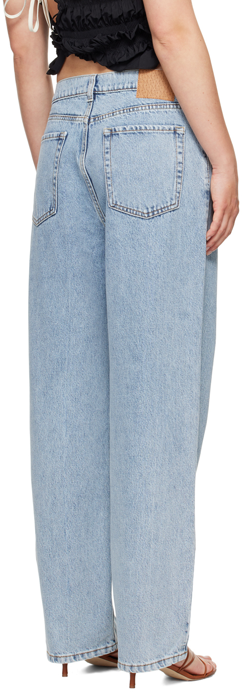 Magda Butrym Cotton Denim Straight Leg Pants In Blue