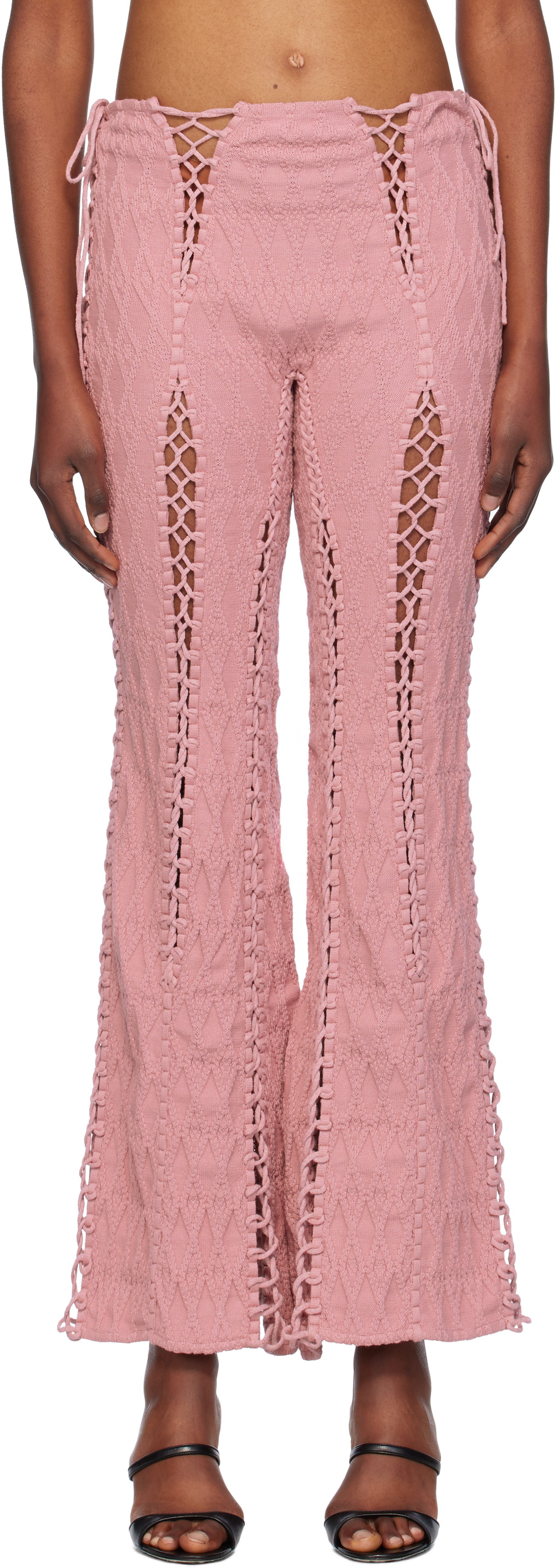 Shop Isa Boulder Pink Louise Flare Lounge Pants In Light Pink