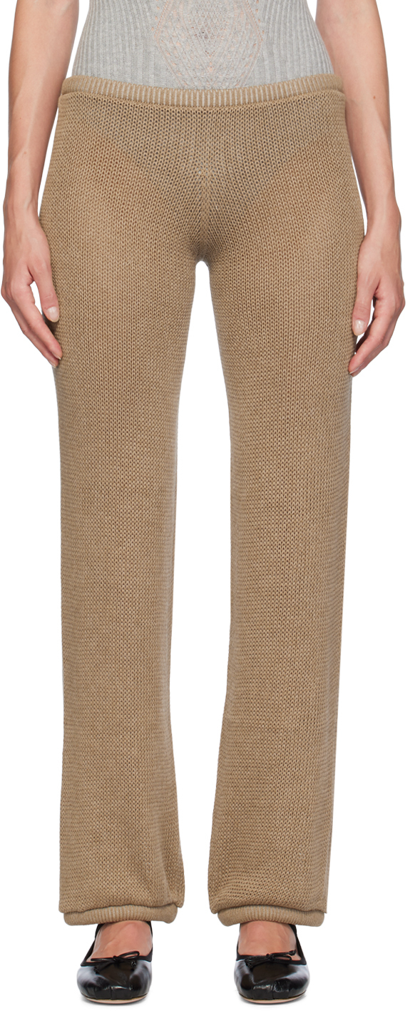 ISA BOULDER BEIGE ISABELLA STRAIGHT LOUNGE PANTS 