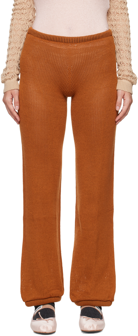 Shop Isa Boulder Brown Isabella Straight Lounge Pants In Caramel