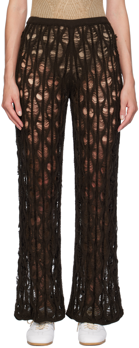 Shop Isa Boulder Brown Cencioni Lounge Pants In Dark Brown