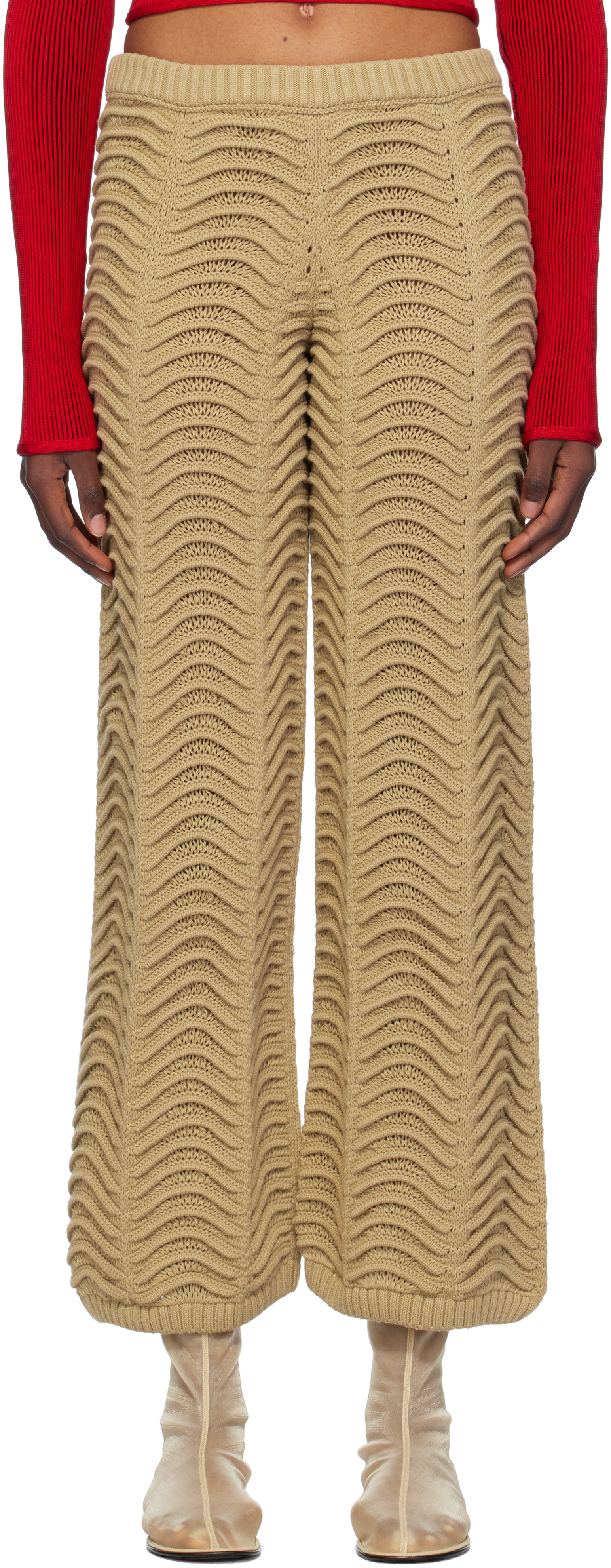 Shop Isa Boulder Green Canyon Wave Lounge Pants In Sand