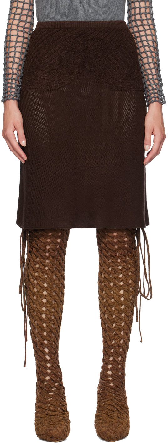 Brown Sweetheart Midi Skirt