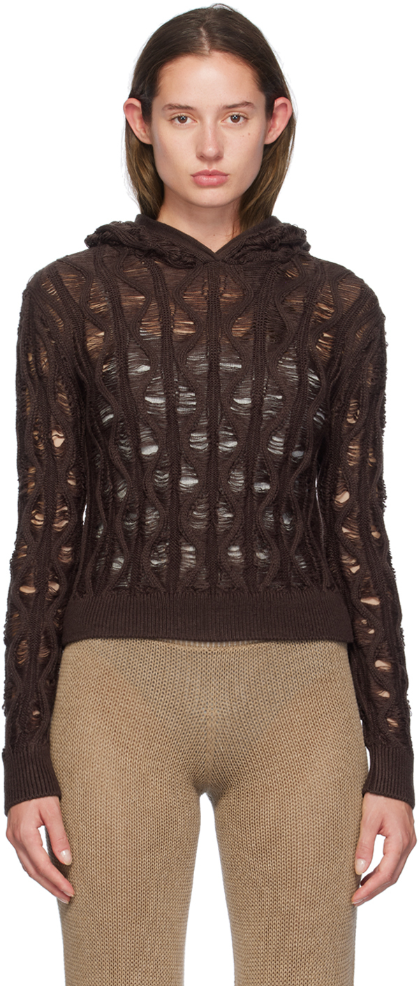 Brown Fudgy Sloping Hoodie