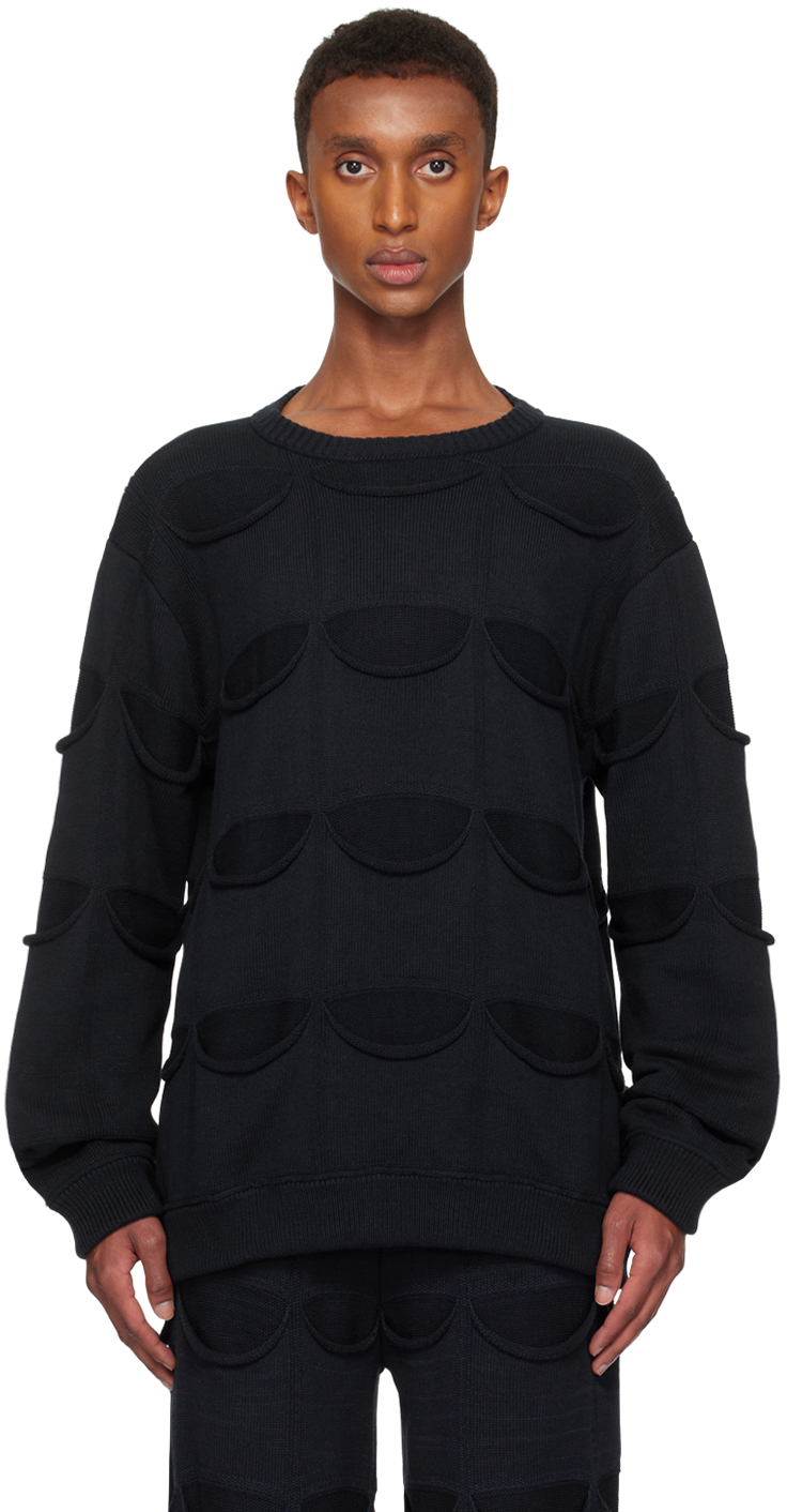 SSENSE Exclusive Navy All Pocket Sweater by Isa Boulder on Sale