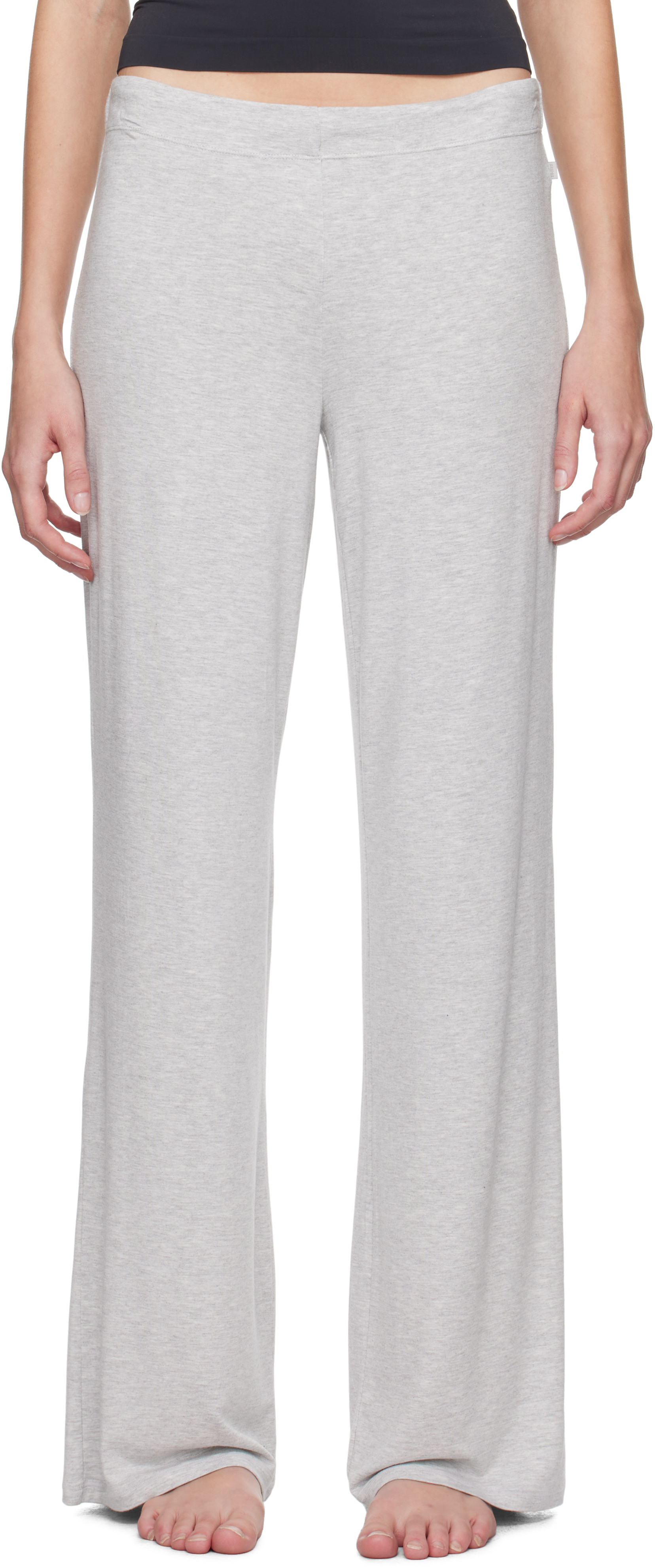 SKIMS GRAY SKIMS SLEEP STRAIGHT LEG PYJAMA PANTS 