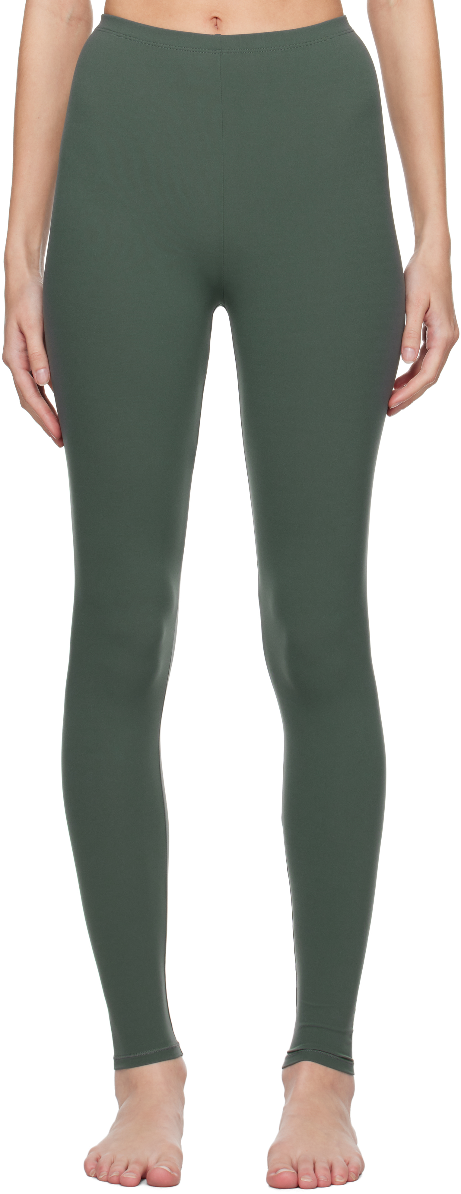 Shop Skims Khaki Fits Everybody Leggings In Deep Sea