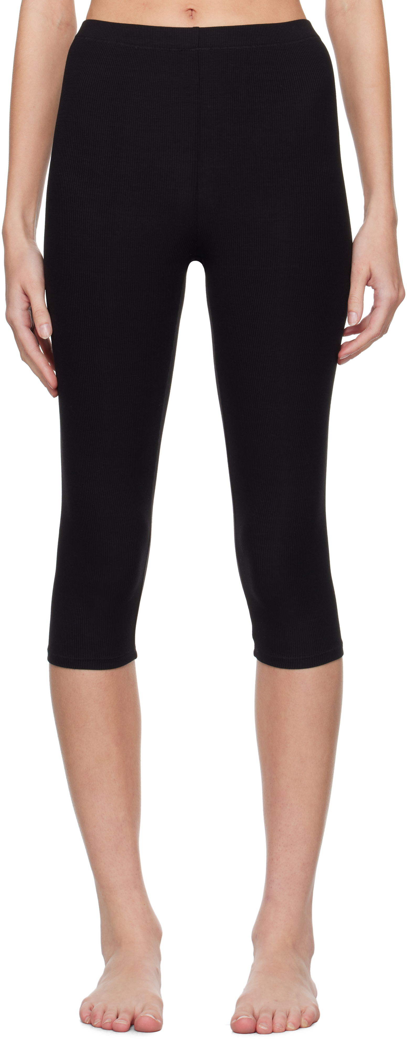 Black Soft Lounge Capri Leggings