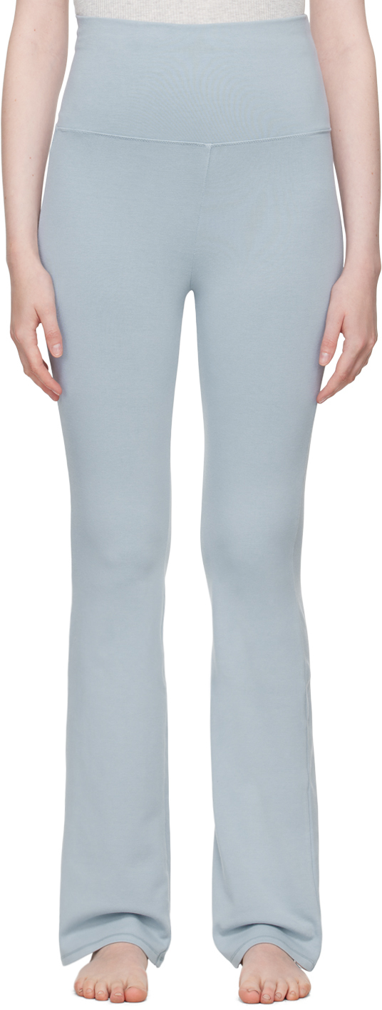 Shop Skims Blue Outdoor Bootcut Lounge Pants In Denim