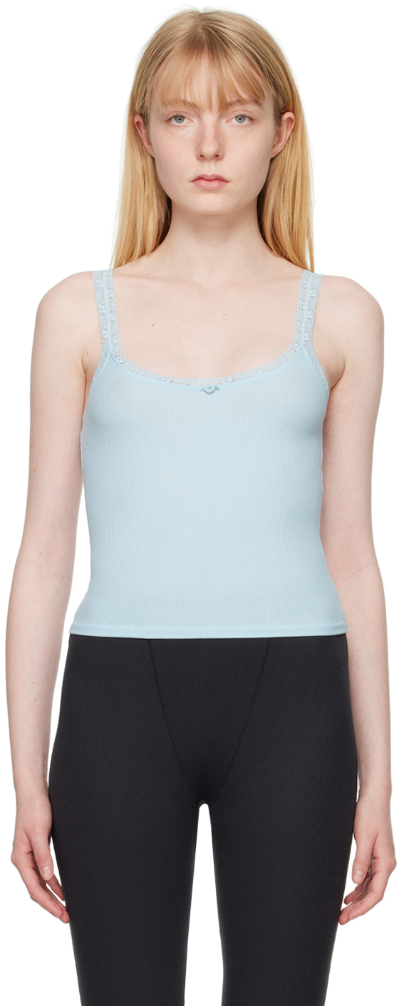 Blue Soft Lounge Lace Tank Top