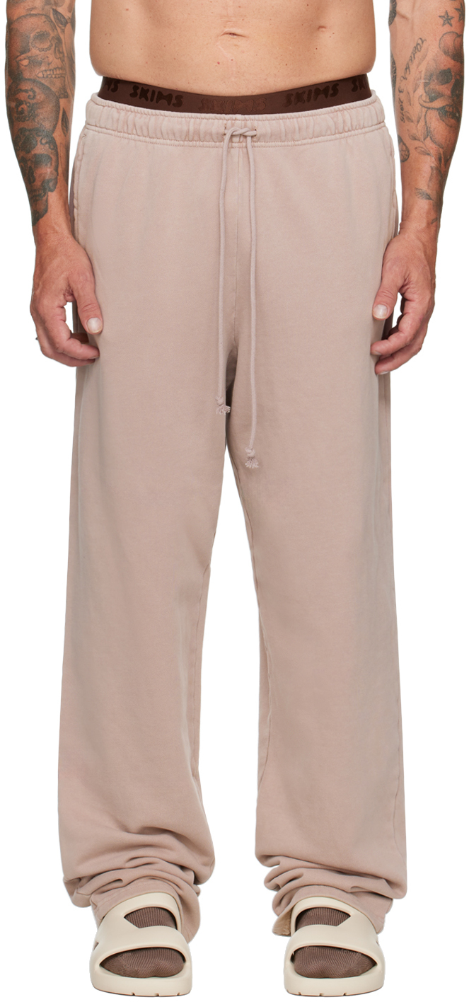 Taupe Terry Classic Straight Leg Sweatpants