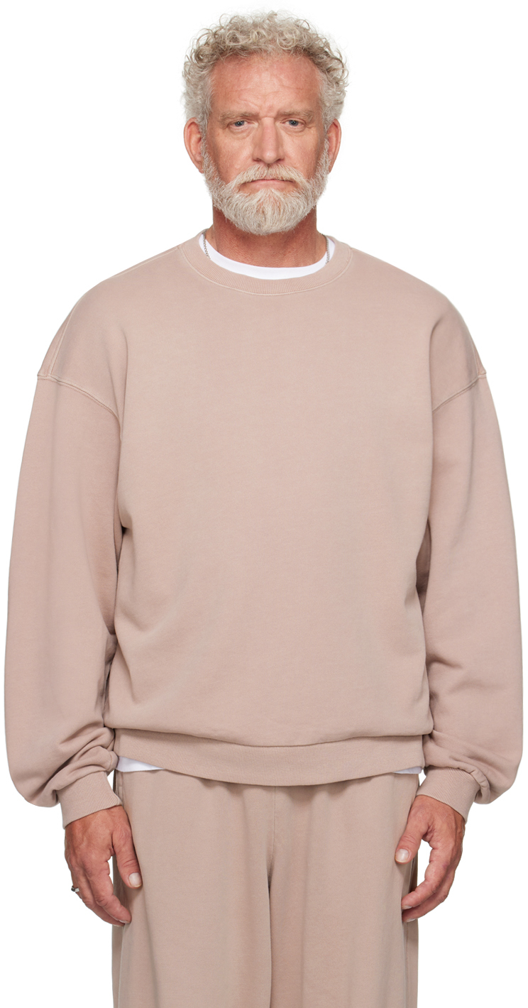 Taupe Terry Relaxed Crewneck Sweatshirt