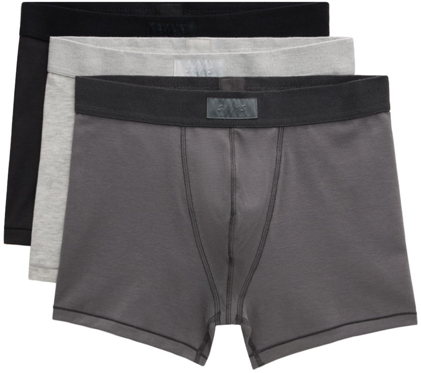 Lucky Brand Men's Dark Grey Boxer Briefs 4-Pack – 60% Cotton, 40% Modal, Comfort Fit