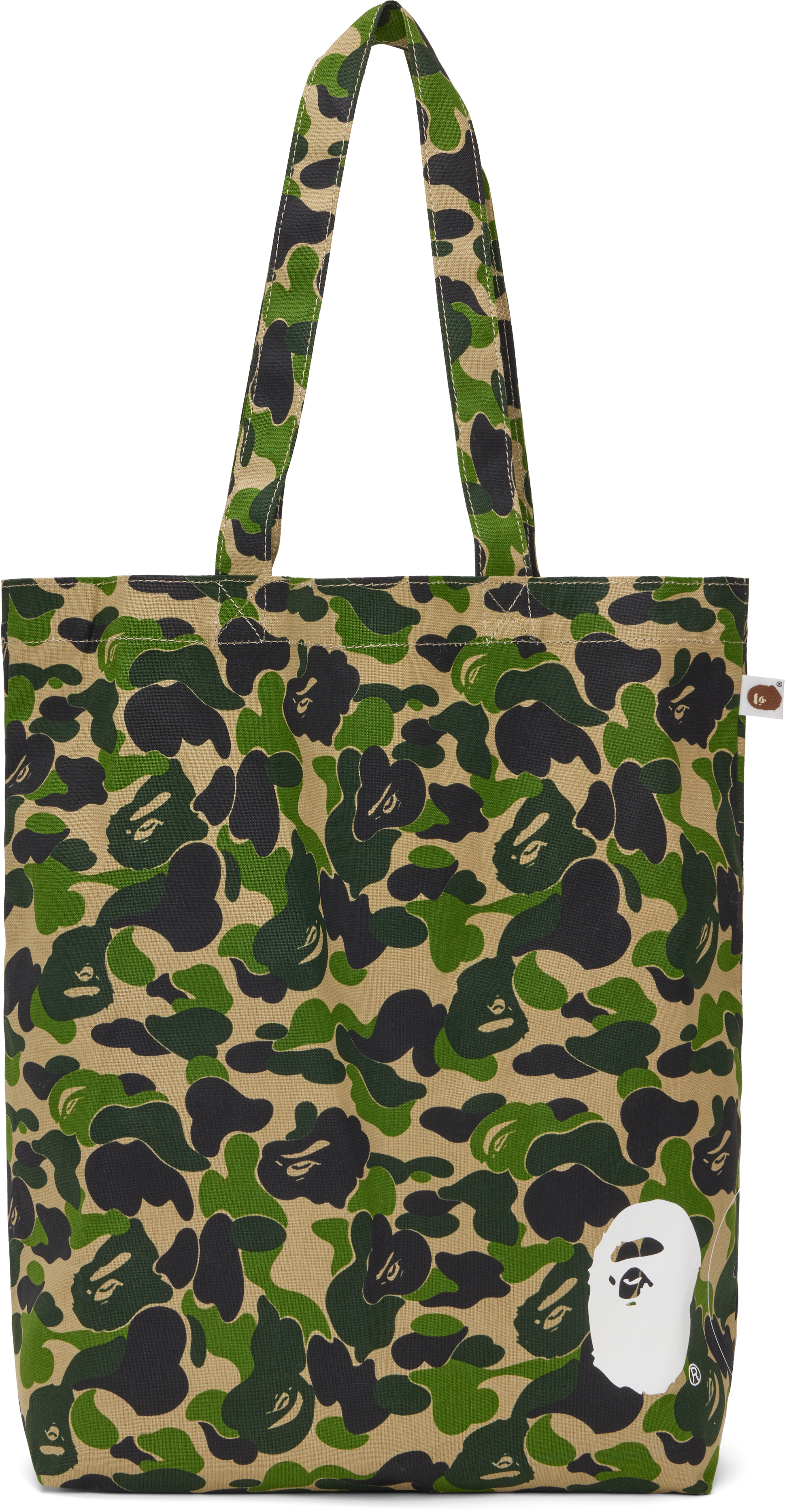 Khaki ABC Camo Tote by BAPE on Sale