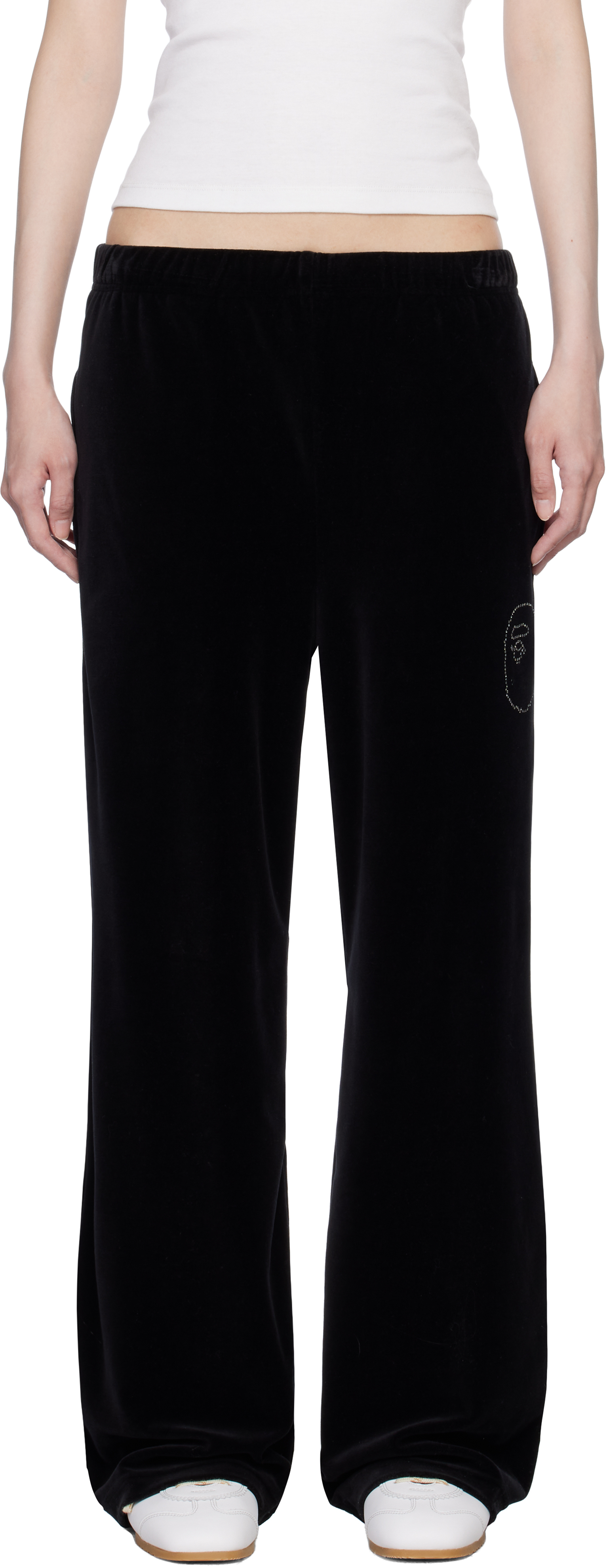 Black Crystal Stone Ape Head Lounge Pants