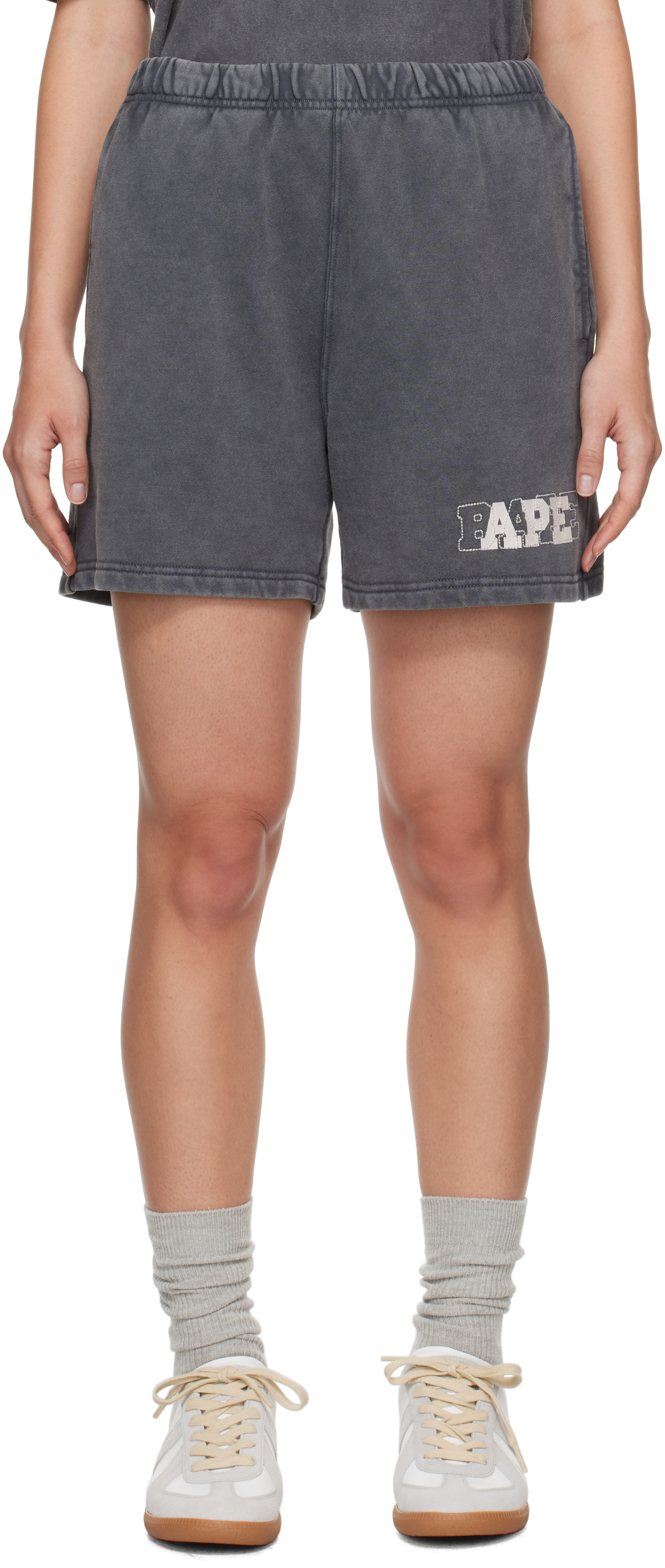 Gray Pigment Dyed Sweat Shorts