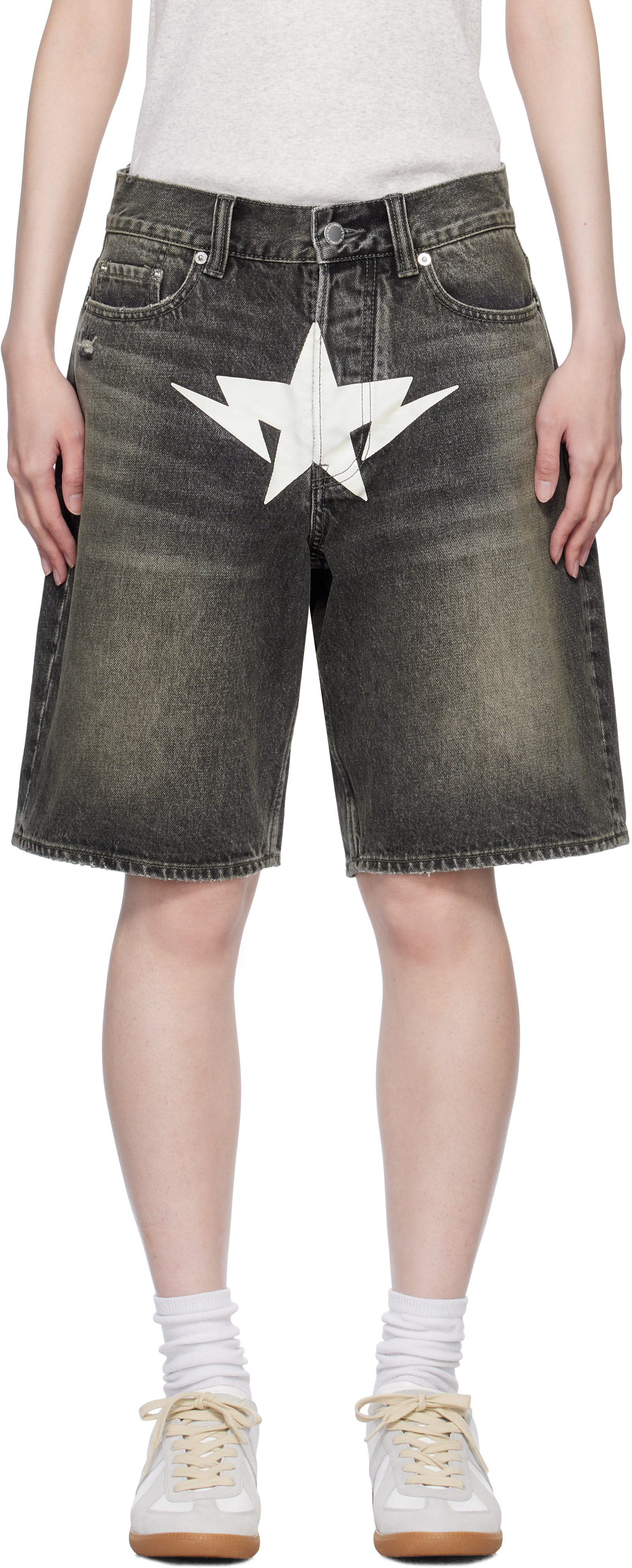 Black Twin STA Denim Shorts