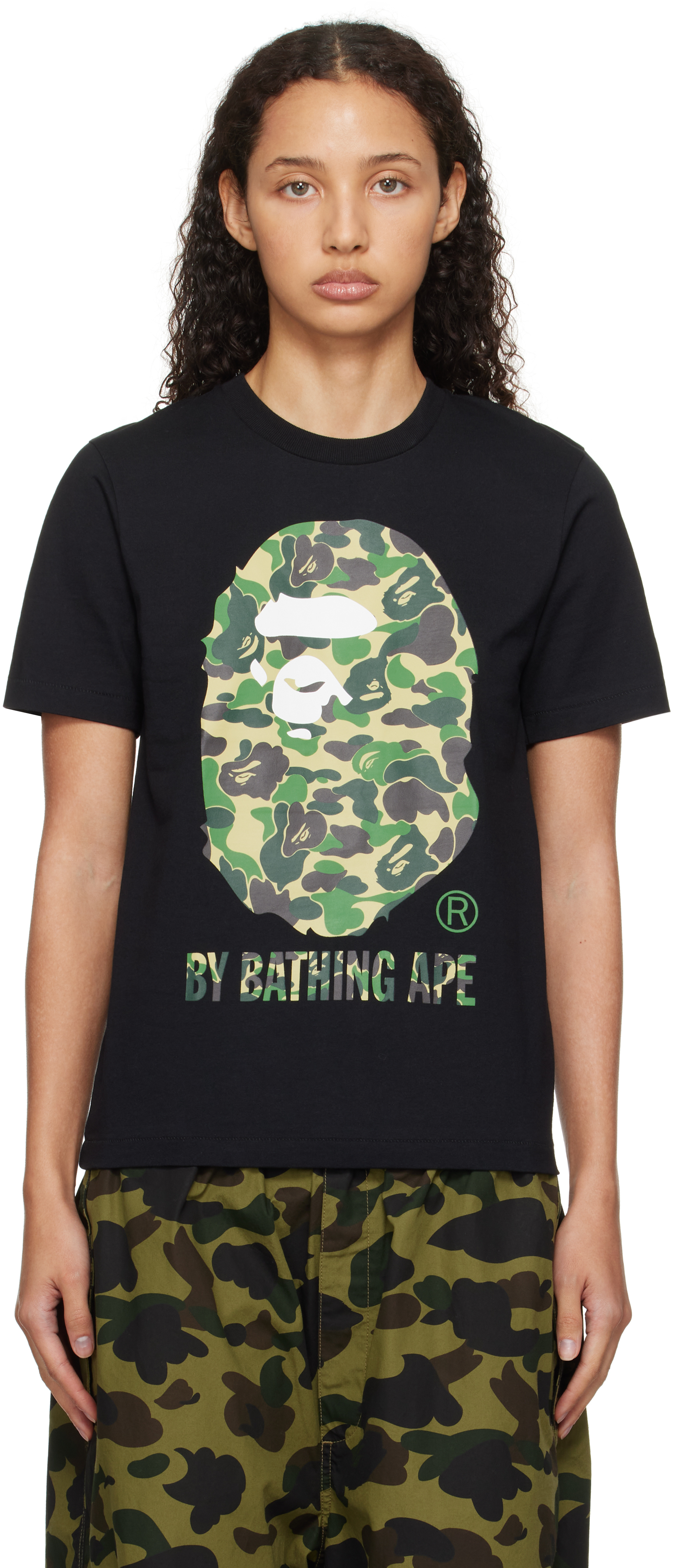 Bape Black ABC Camo T Shirt Black x Green