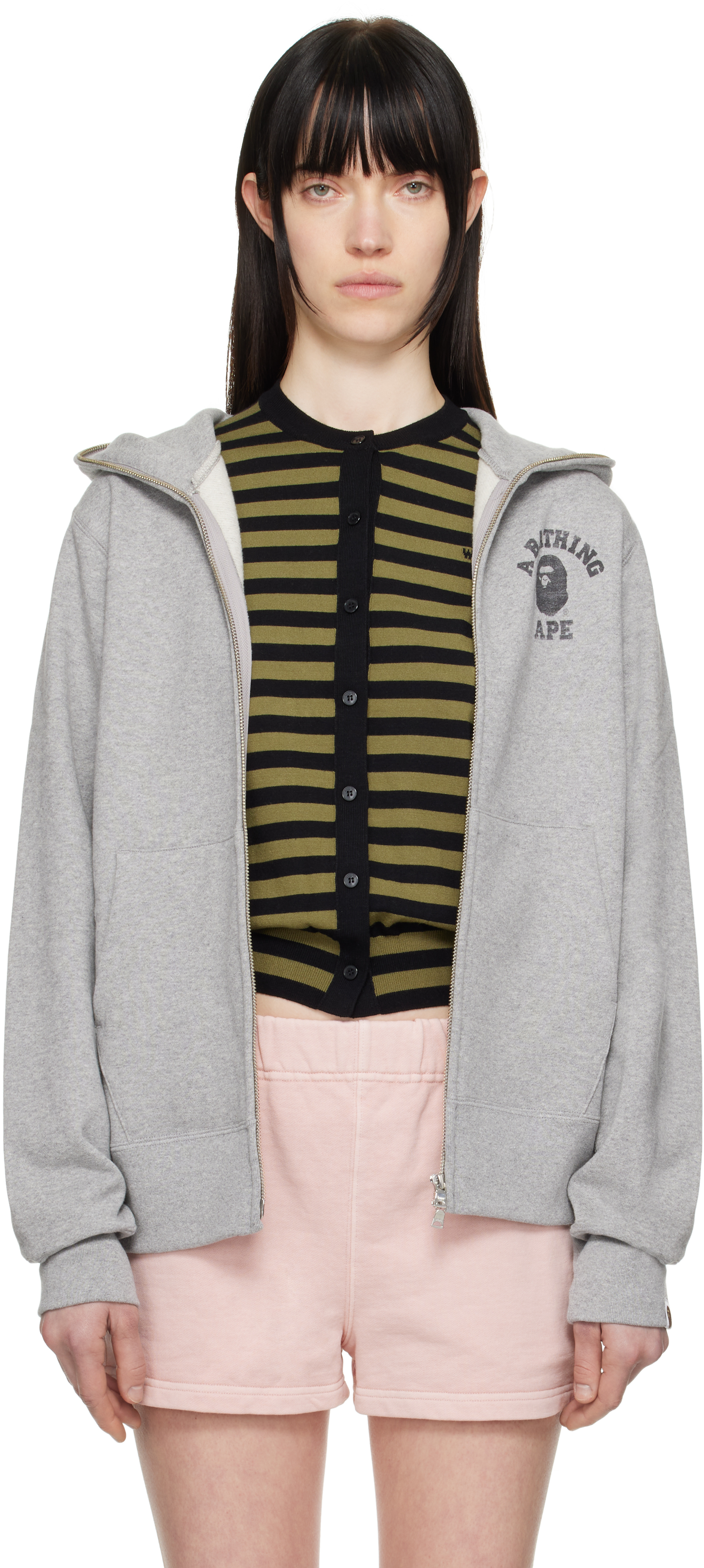 はなぶーページ♡⃜ Book Vender Double Zip Hoodie (Logo /Ash) | COW