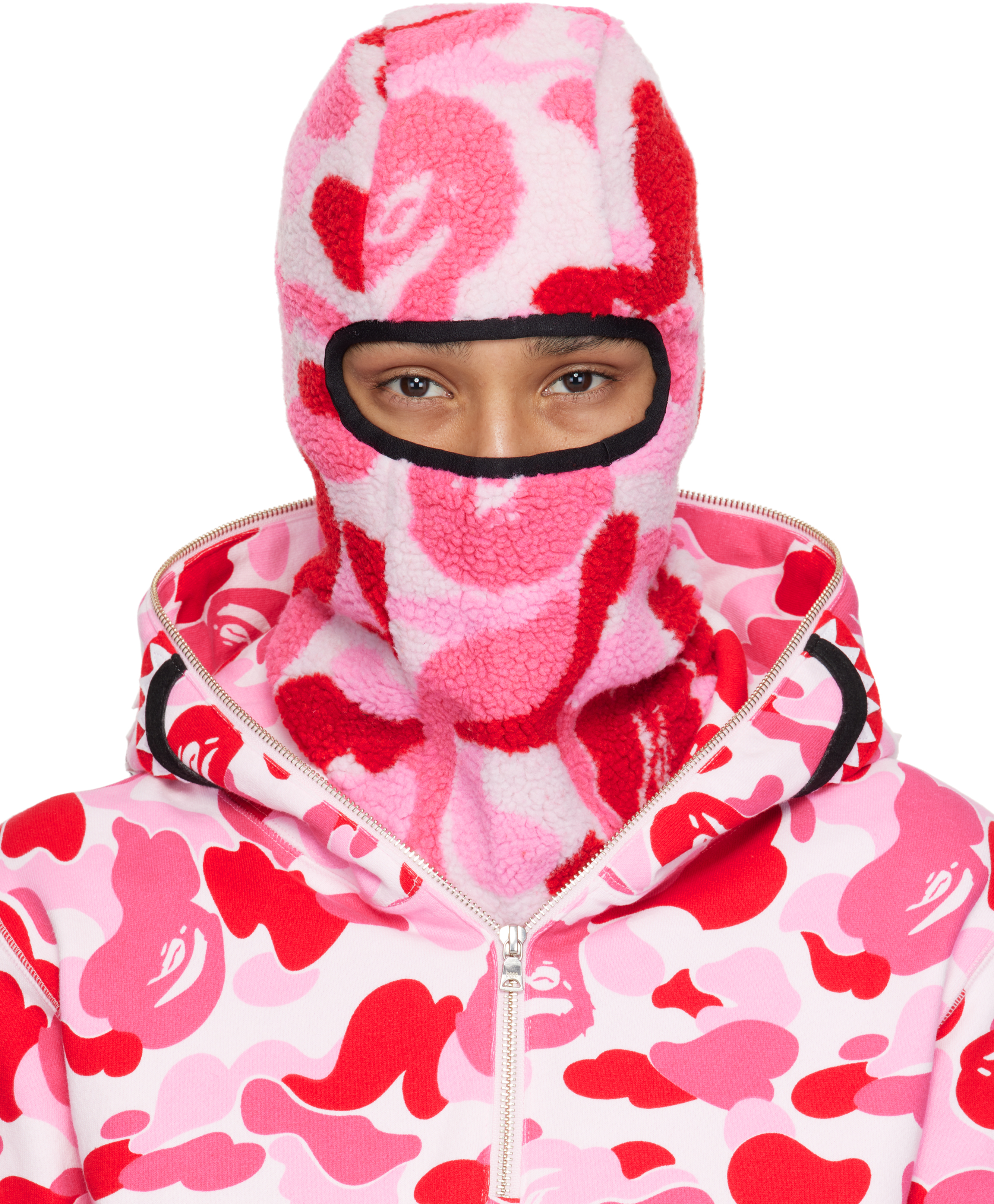 Blue ABC Camo Boa Fleece Balaclava