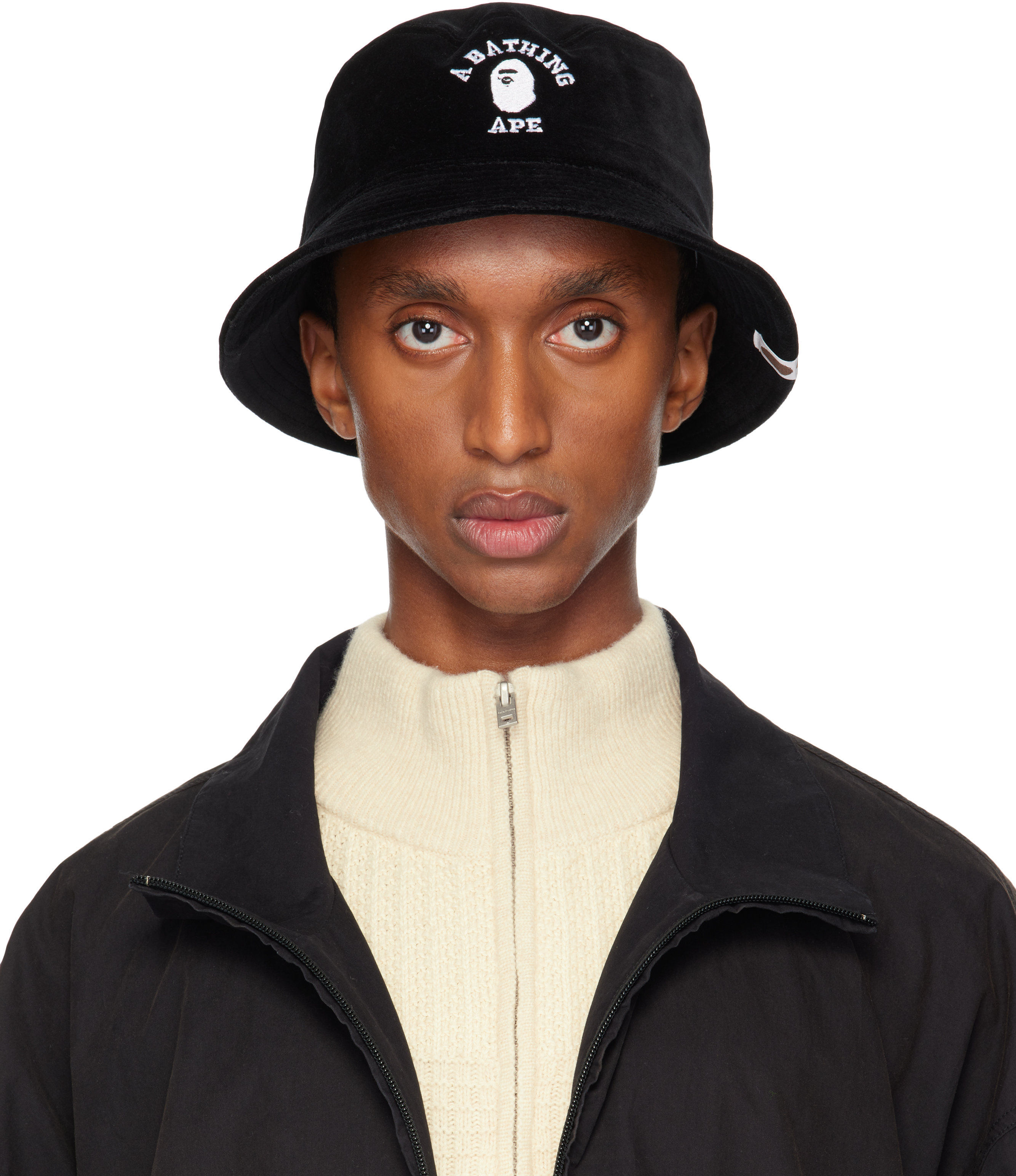 A Bathing Ape One Point Bucket Hat Black