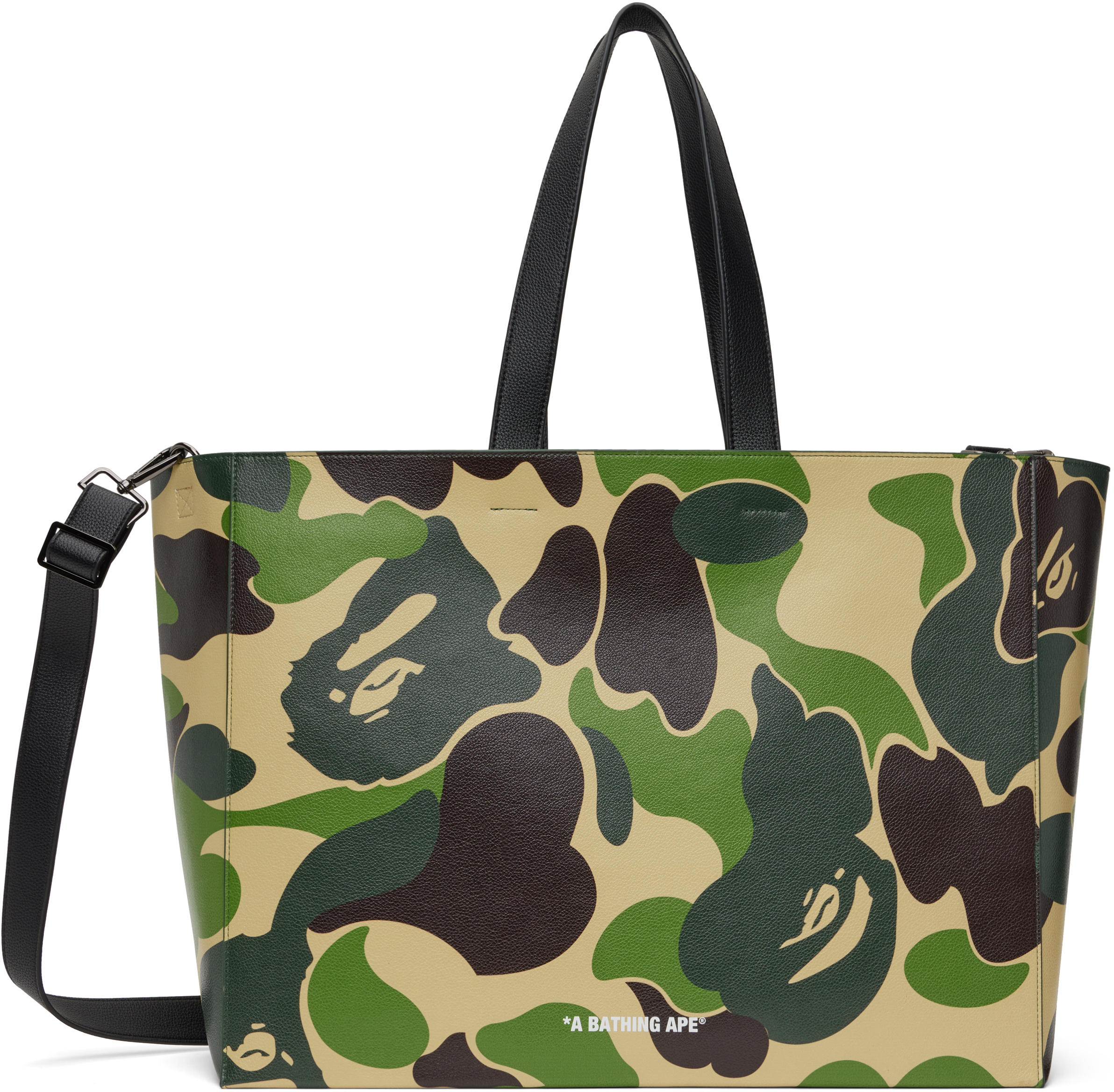 Khaki ABC Camo PU Leather Tote