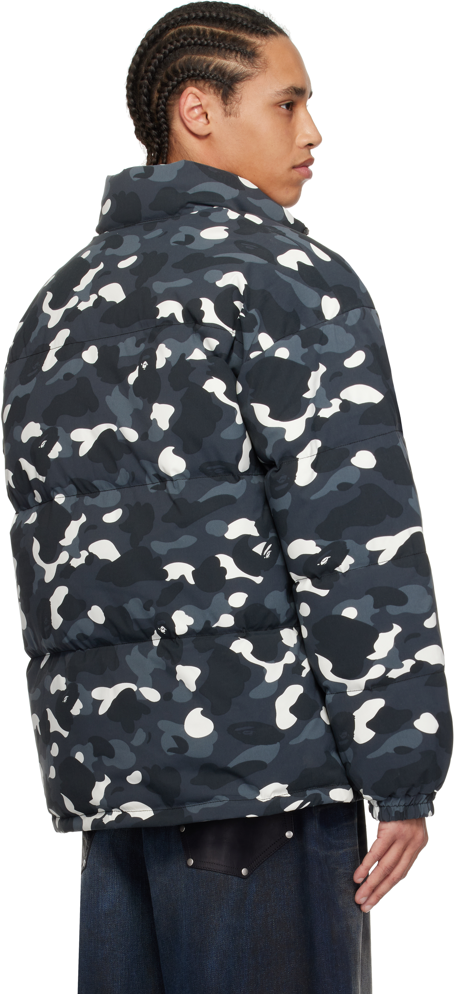 Bape Black City Camo Reversible Down Jacket In Black