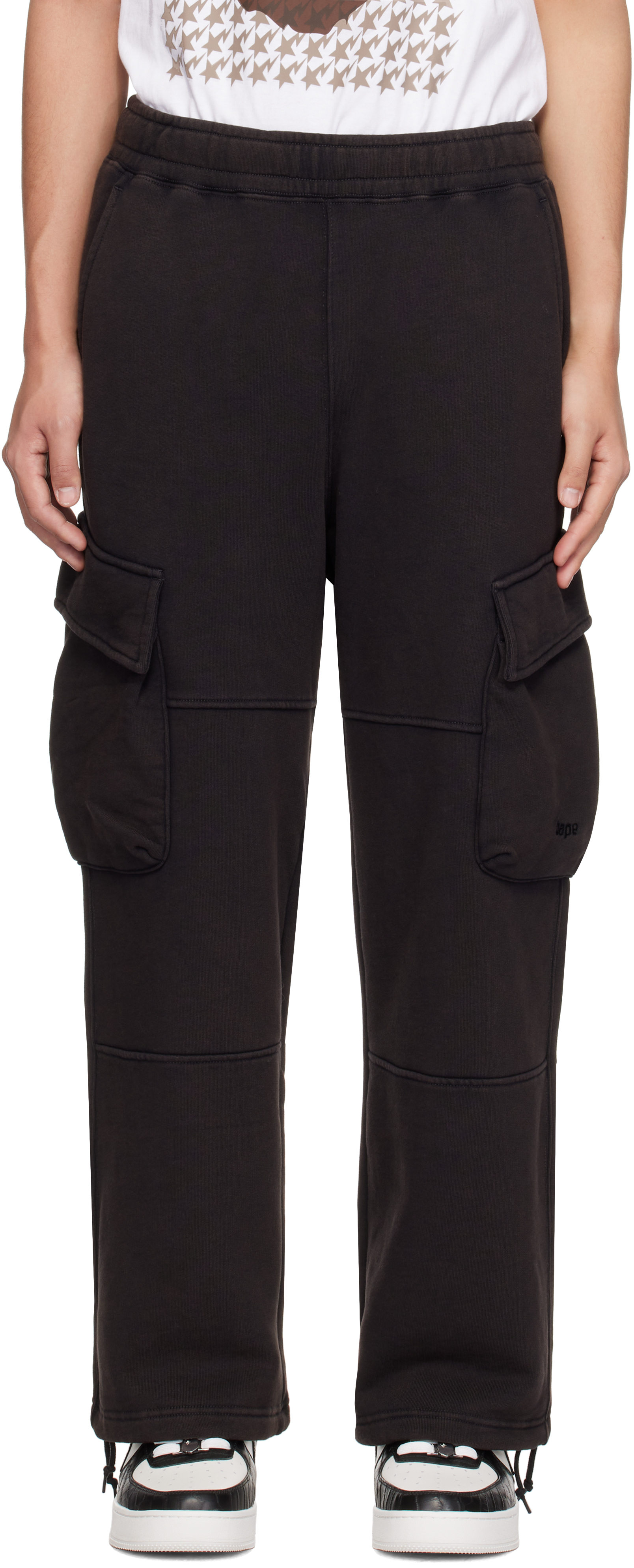 Black Faded Cargo Pants