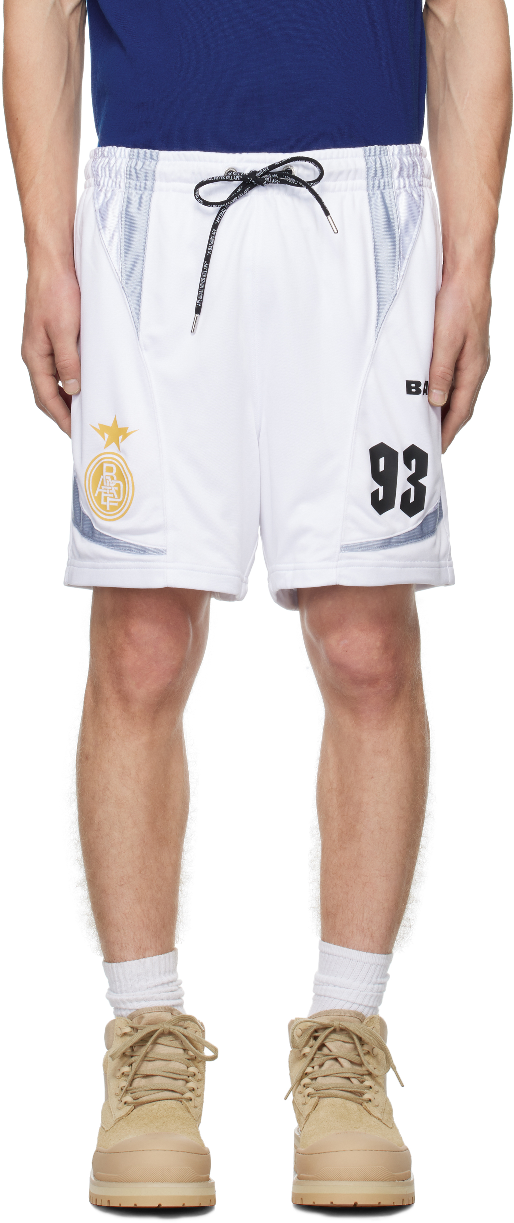 Bape Multi Logo Soccer Shorts White