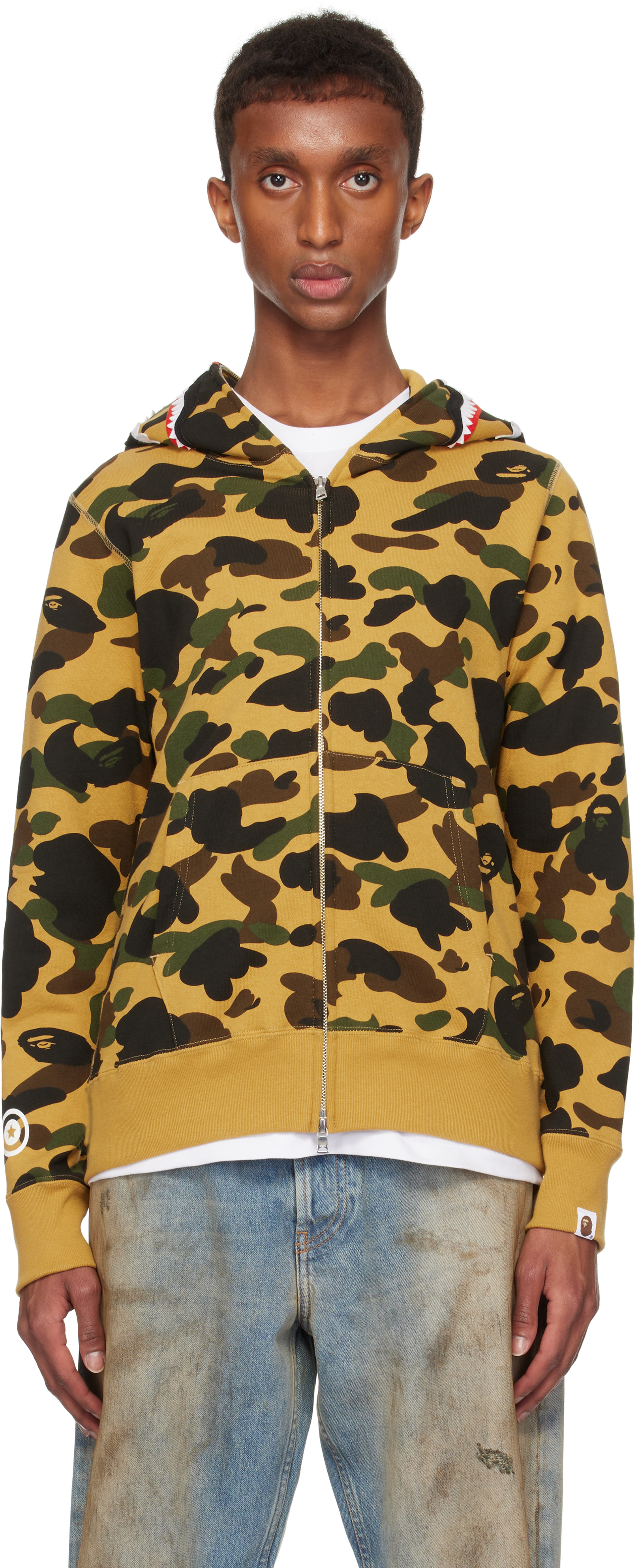 Bape 1st outlet yellow camo hoodie L