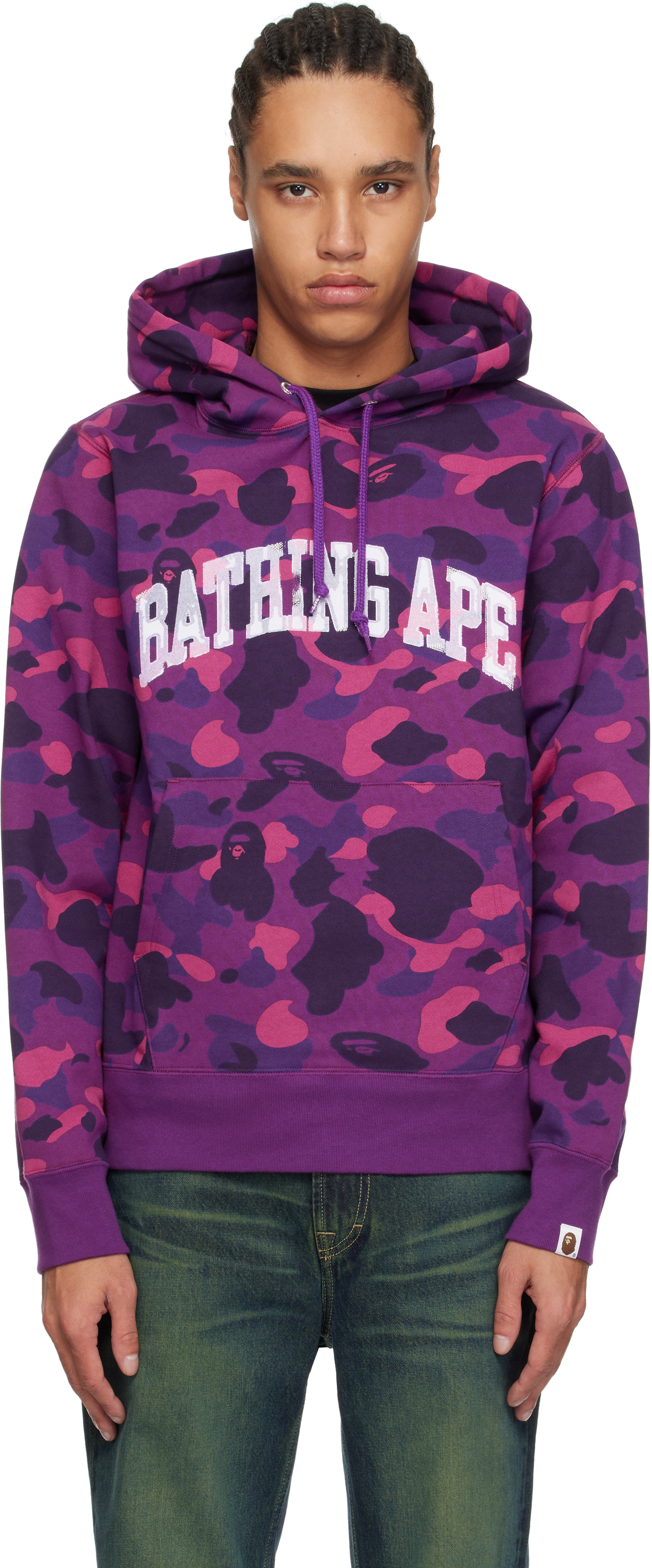 Navy Color Camo Pullover Hoodie